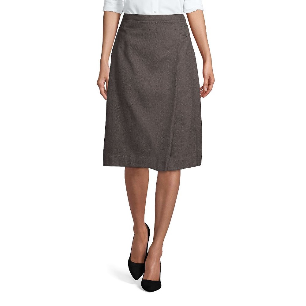Lands' End Women's School Uniform Solid A-line Skirt BTK, Gray, NWT